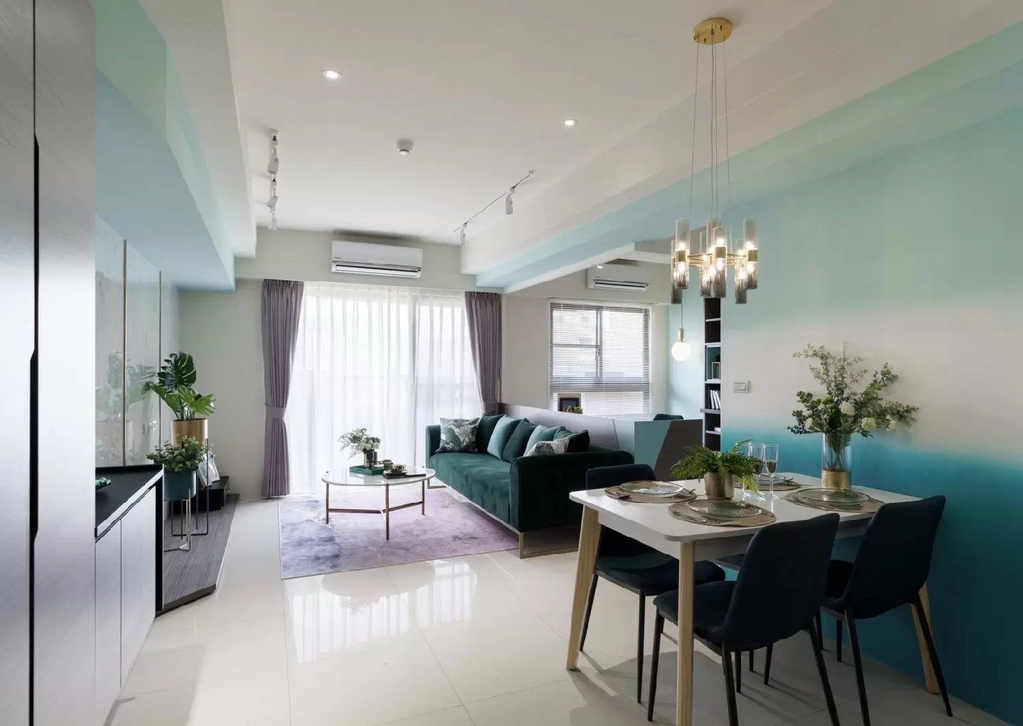 現(xiàn)代北歐風(fēng)格效果圖賞析 漸變藍(lán)的純凈空間 現(xiàn)代北歐風(fēng)格效果圖賞析 漸變藍(lán)的純凈空間